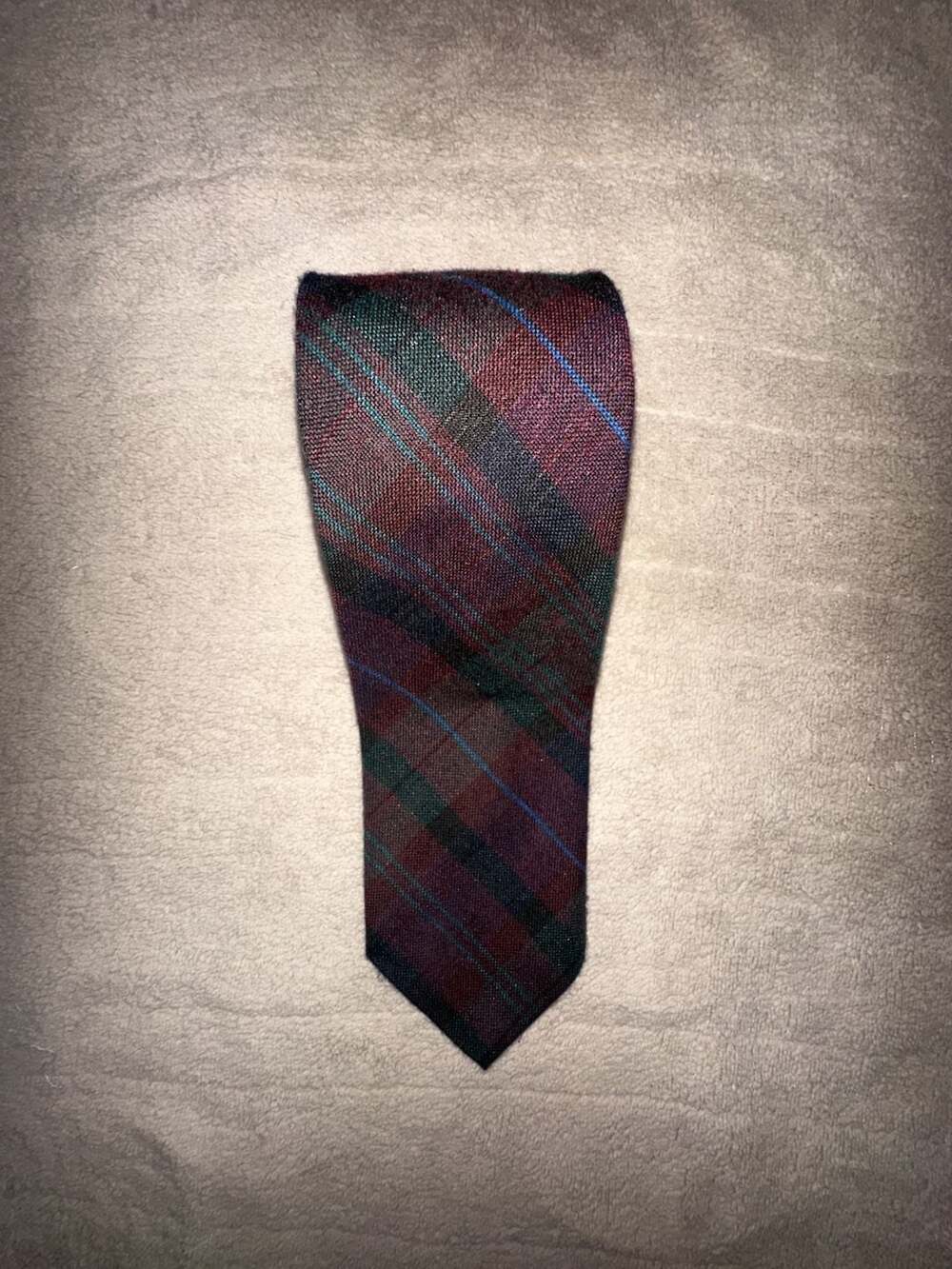 Cappuccino Men's Plaid Necktie Burgundy Green Blue